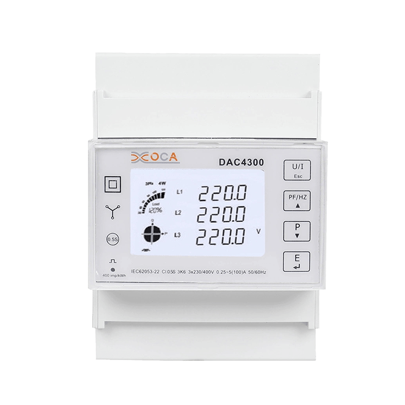 Dac4300 DIN Rail LCD ثلاث مراحل مع عداد طاقة المحول