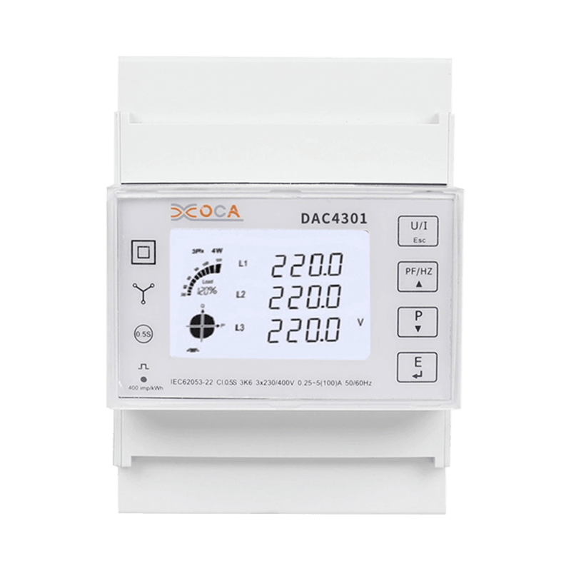 Dac4301 DIN Rail AC متعدد التعريفات Modbus عداد الطاقة الكهربائية