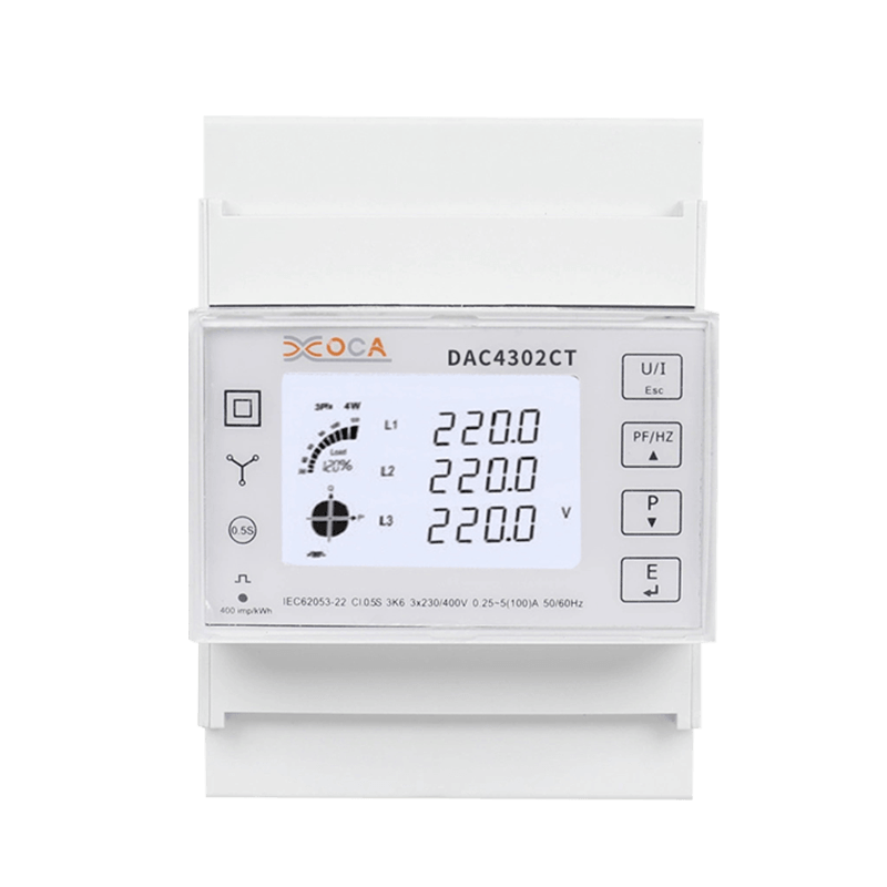 Dac4302CT DIN Rail AC عداد الطاقة الذكي ثلاثي الطور