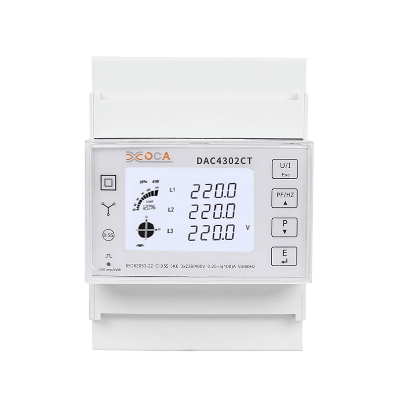 Dac4302CT DIN السكك الحديدية ثلاث مراحل Modbus تويا عداد الطاقة الكهربائية عداد الطاقة