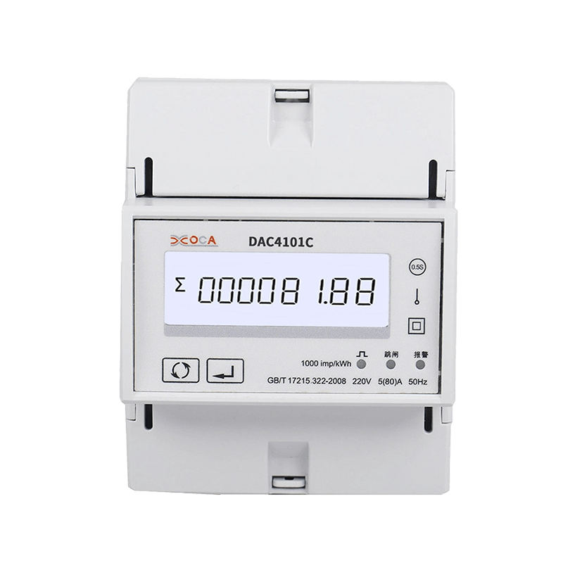 Dac4101C DIN السكك الحديدية مع عداد الطاقة الكهربائية Modbus أحادي الطور المدفوع مسبقًا