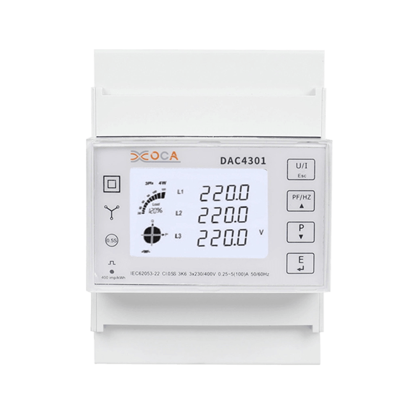 Dac4301 DIN السكك الحديدية المدفوعة مسبقا Modbus عداد الطاقة الكهربائية