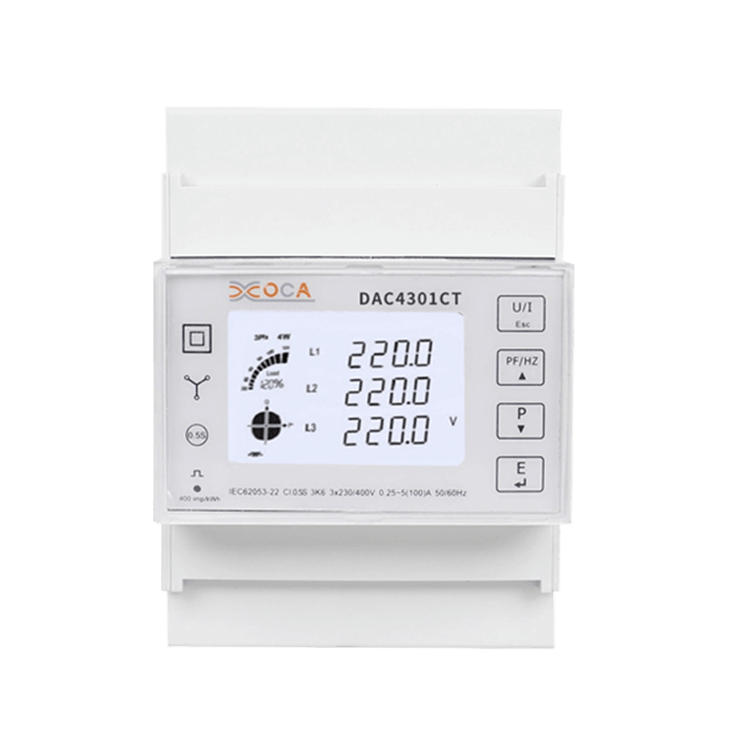 Dac4301CT DIN Rail CT ثلاث مراحل Modbus عداد الطاقة