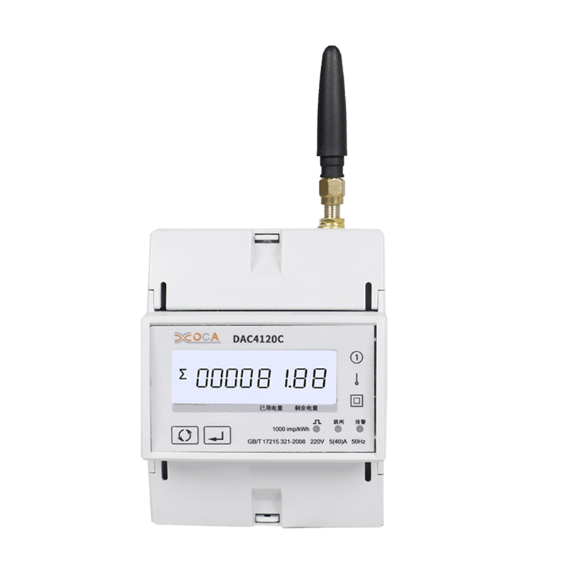 Dac4120c DIN Rail مرحلة واحدة AC Modbus عداد الطاقة الذكي متعدد الوظائف