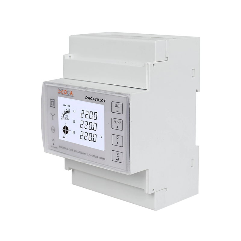 Dac4301CT DIN Rail Modbus عداد الطاقة الكهربائية الذكي ثلاثي الطور