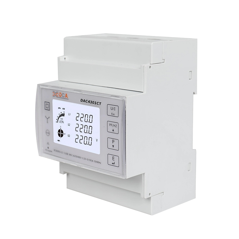 Dac4301CT DIN Rail جهاز قياس متعدد ذكي CT ثلاثي الطور مدفوع مسبقًا