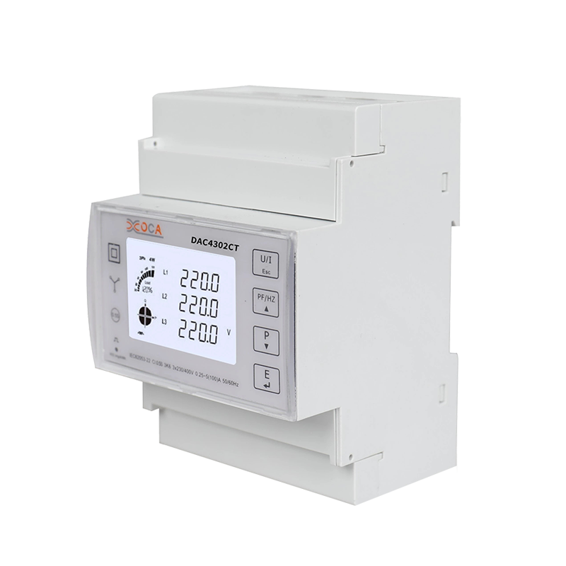 Dac4302CT عداد الطاقة الكهربائية Modbus ثلاثي الطور المدفوع مسبقًا