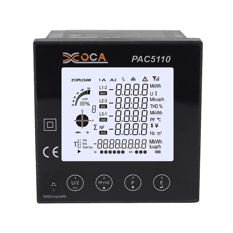 PAC5110 لوحة ثلاثية الطور RS485 Modbus عداد الطاقة الكهربائية الرقمي عداد الطاقة