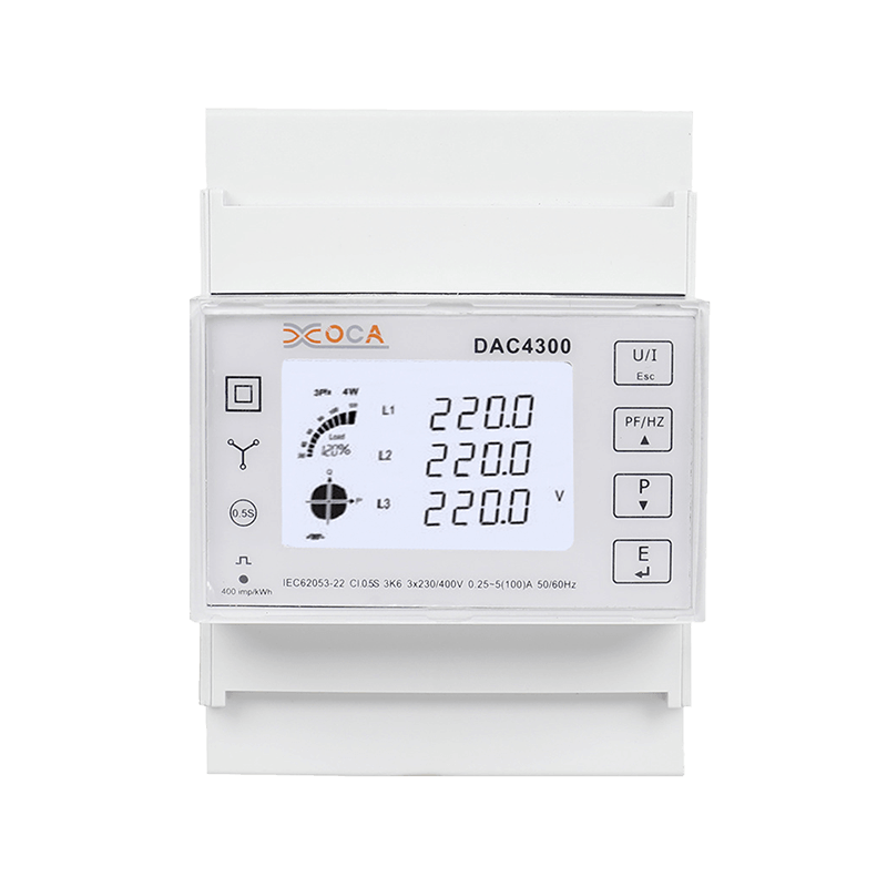 Dac4300 DIN Rail LCD ثلاث مراحل مع عداد طاقة المحول