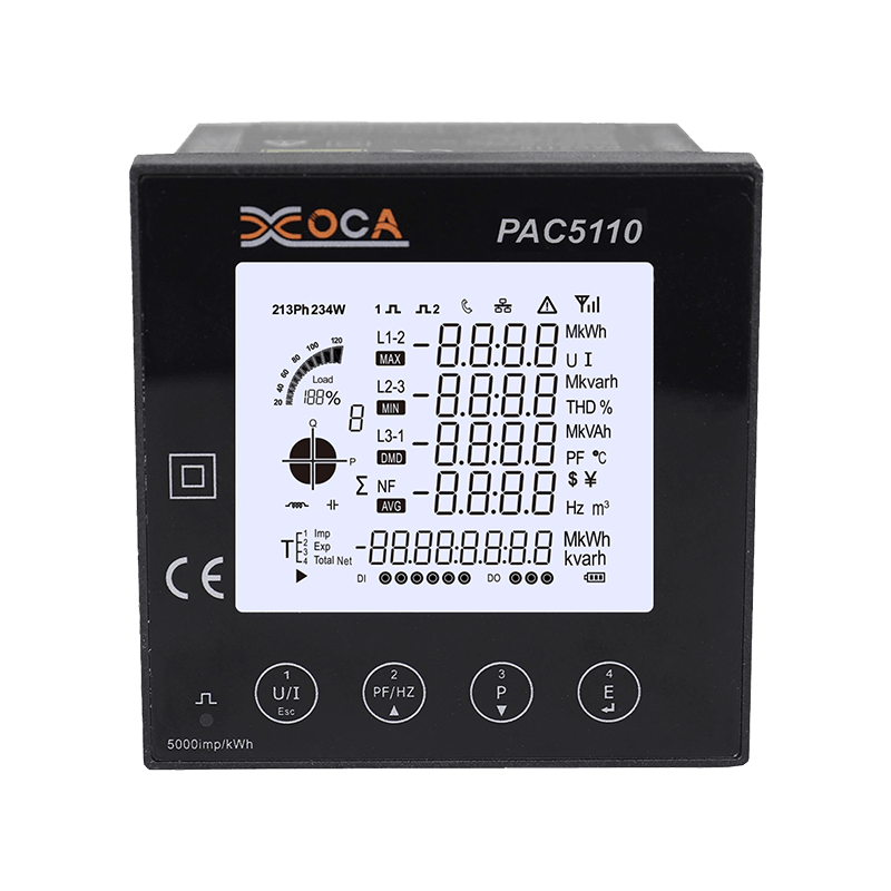 PAC5110 مقياس طاقة لوحة كهربائية رقمية LCD ثلاثية الطور